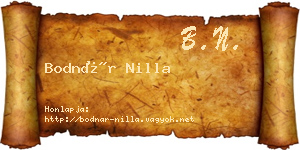 Bodnár Nilla névjegykártya